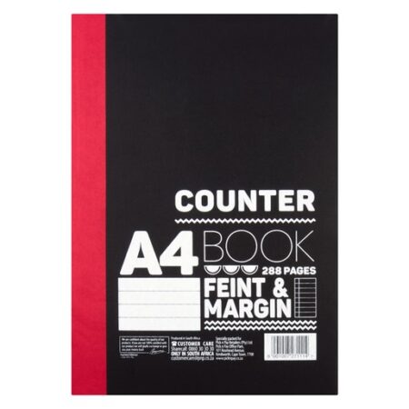 A4 Feint Margin Counter Book 288 Pages