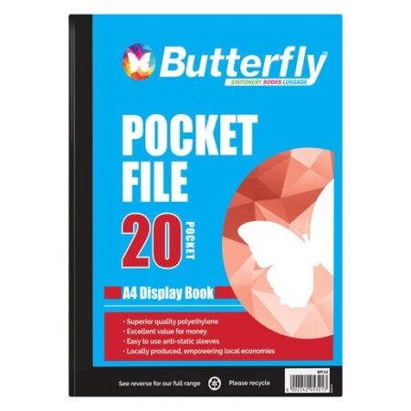 Butterfly A4 Pocket File Display Book 20 pockets