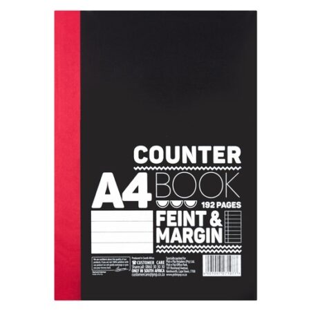 A4 Feint Margin Counter Book 192 Pages